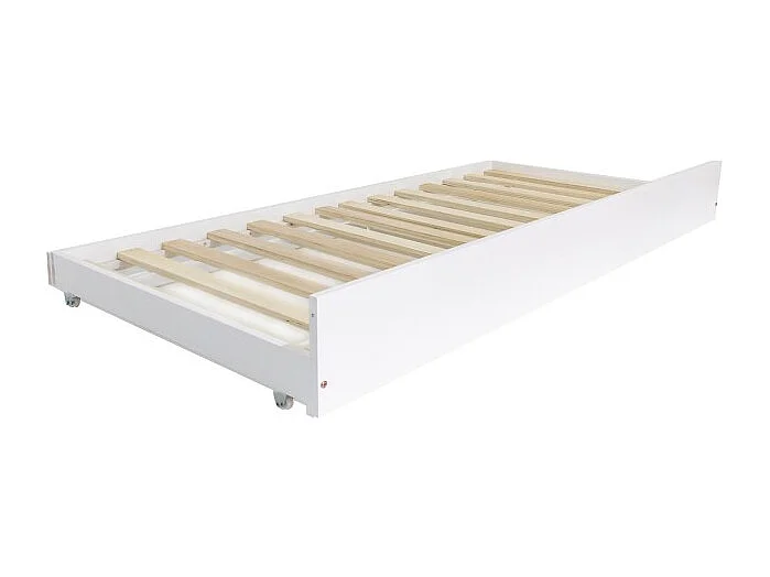 Beliche + cama de arrastro madeira branca 90x190cm