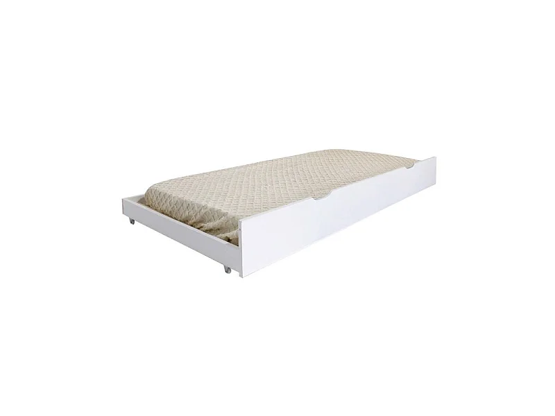 Beliche + cama de arrastro madeira branca 90x190cm