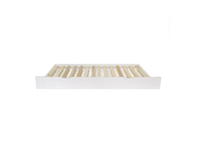 Beliche + cama de arrastro madeira branca 90x190cm