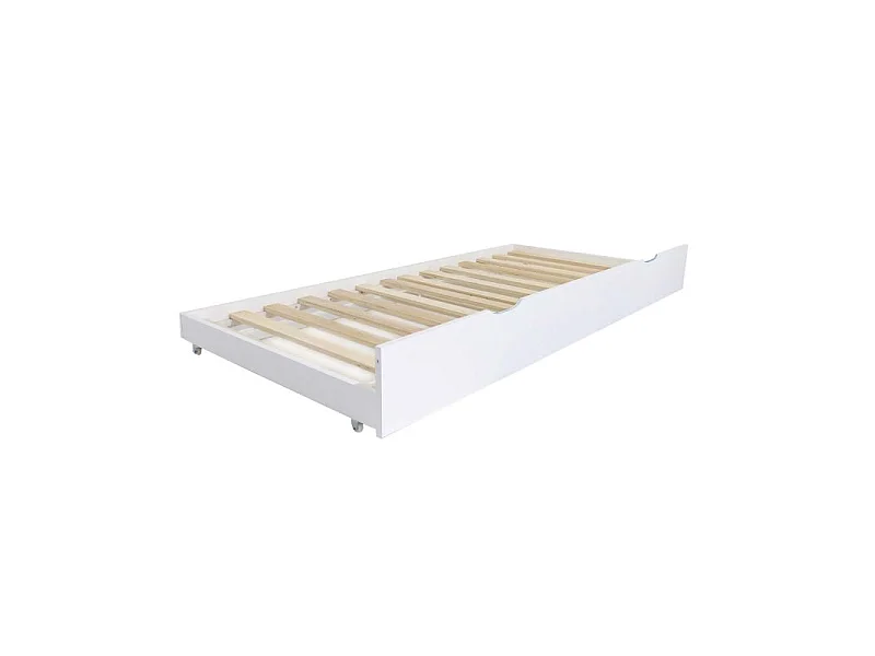 Beliche + cama de arrastro madeira branca 90x190cm