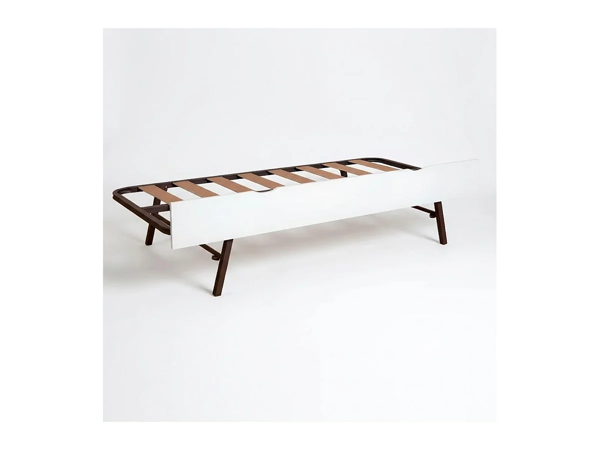 Letto a castello + letto apribile legno bianco 90x190cm