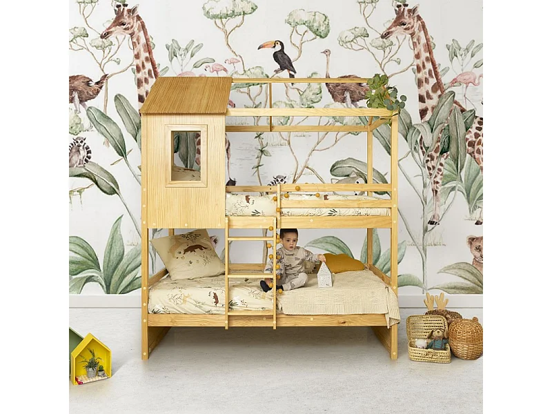 Beliche em madeira pinho 90x190/90x190cm