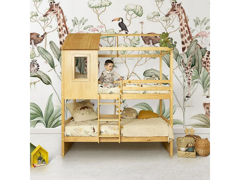 Stapelbed van hout grenen 90x190/90x190cm