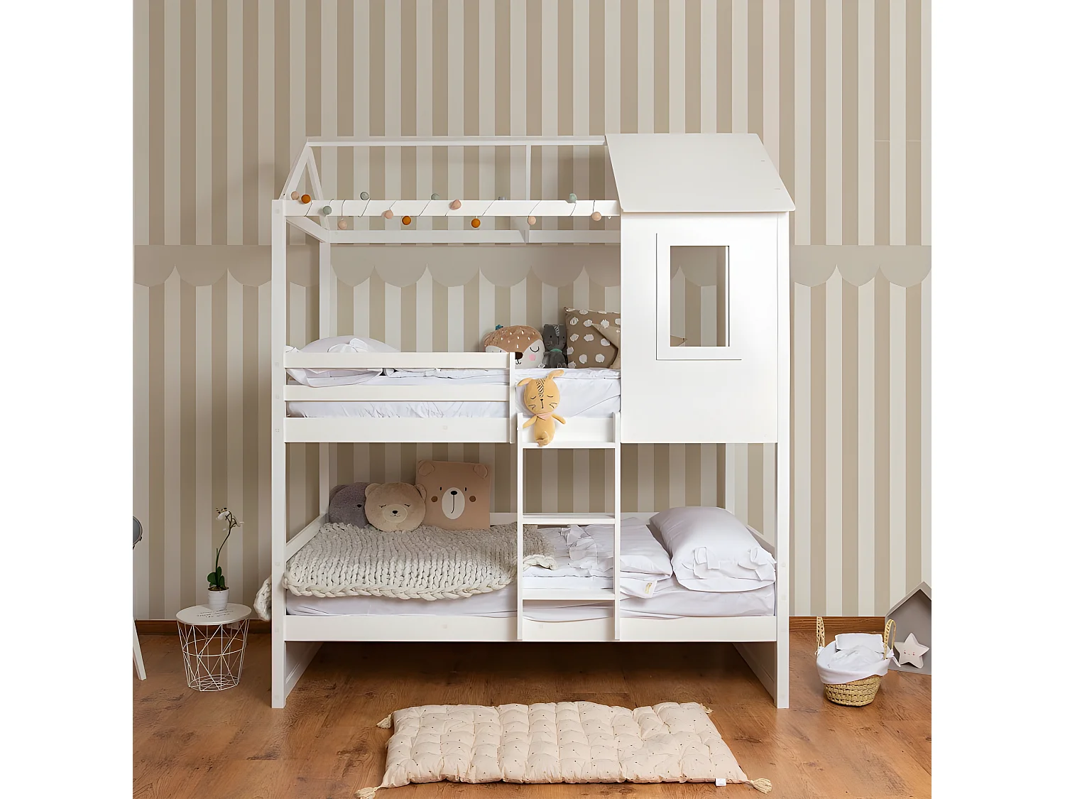 Etagenbett Holz weiß 90x190/90x190cm