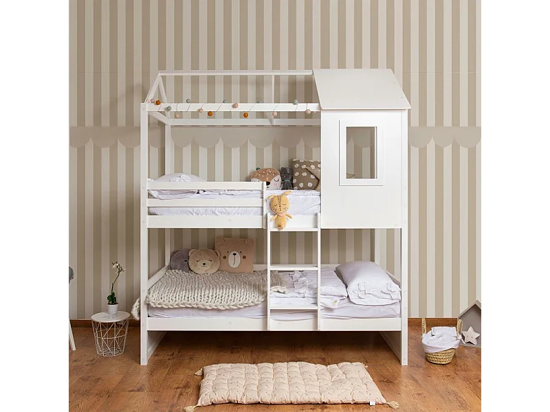 Stapelbed van hout wit 90x190/90x190cm