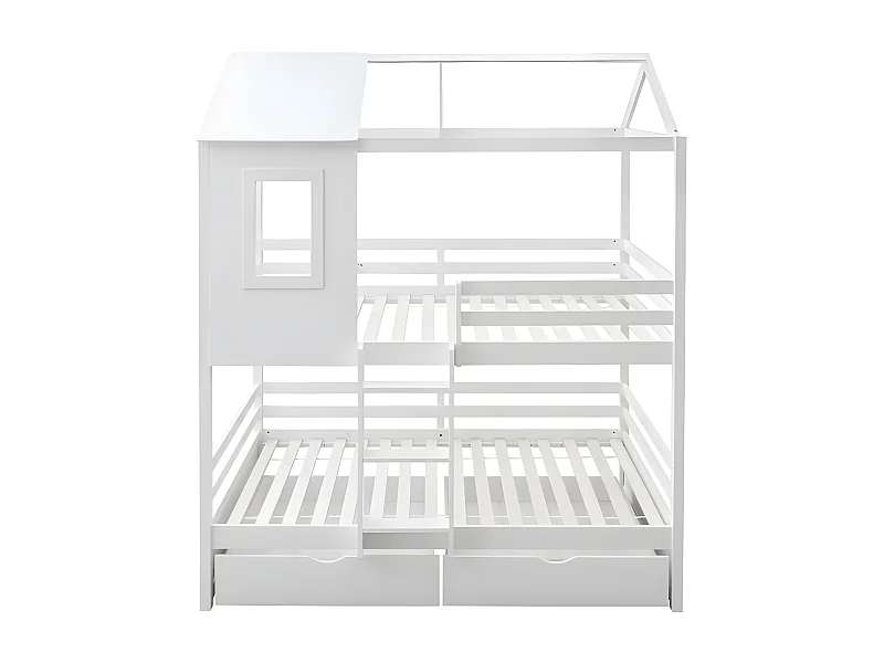 Litera + 2 cajones madera blanco 90x190/90x190cm