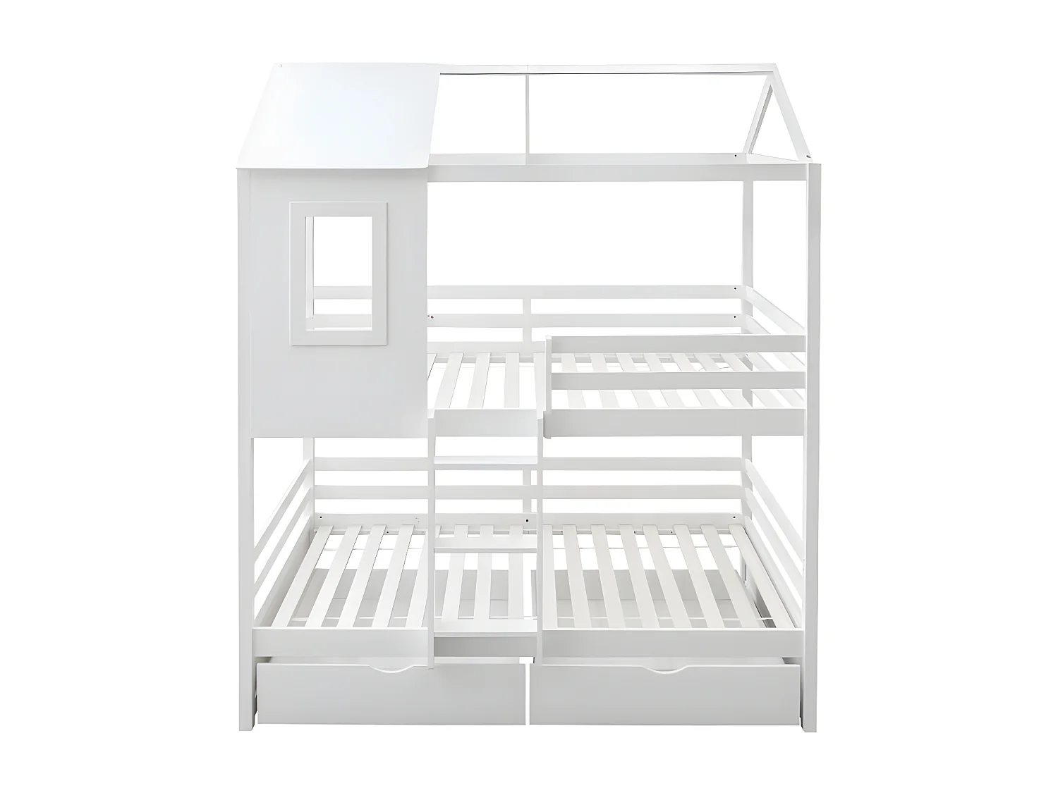 Litera + 2 cajones madera blanco 90x190/90x190cm