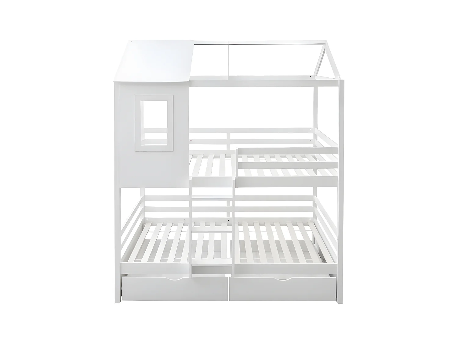 Litera + 2 cajones madera blanco 90x190/90x190cm