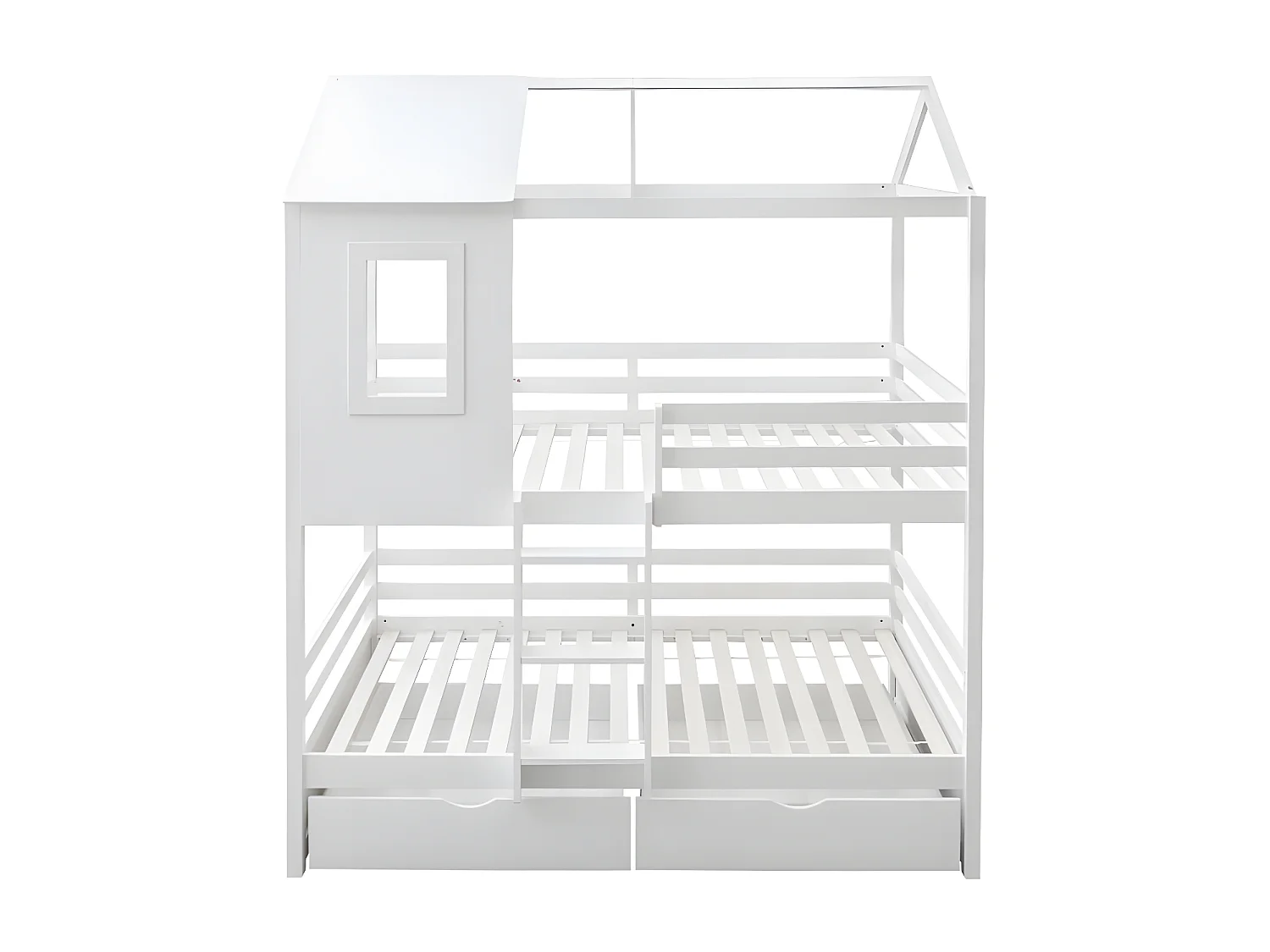 Litera + 2 cajones madera blanco 90x190/90x190cm