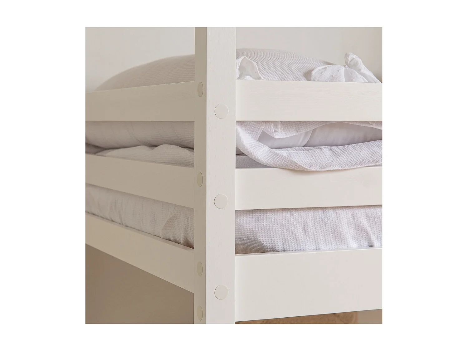 Litera + 2 cajones madera blanco 90x190/90x190cm