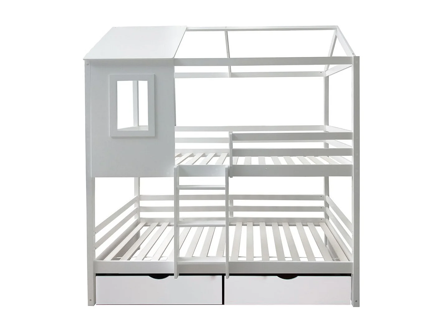 Stapelbed + 2 lades hout wit 90x190/90x190cm