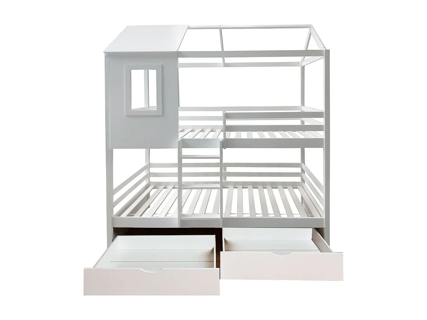 Stapelbed + 2 lades hout wit 90x190/90x190cm