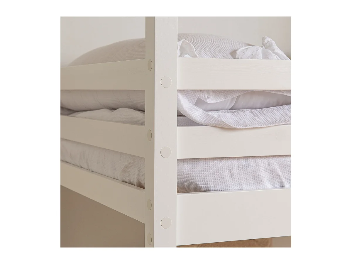 Stapelbed + 2 lades hout wit 90x190/90x190cm