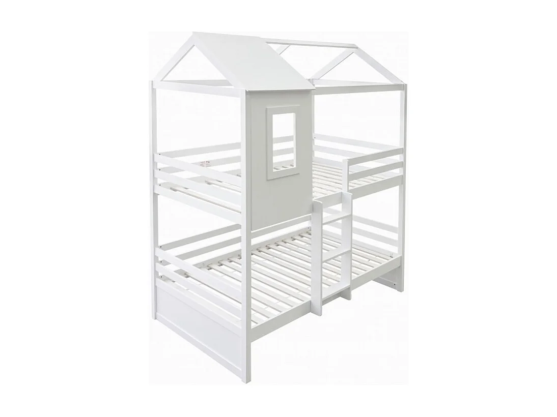 Litera + 2 cajones madera blanca 105x190/105x190cm