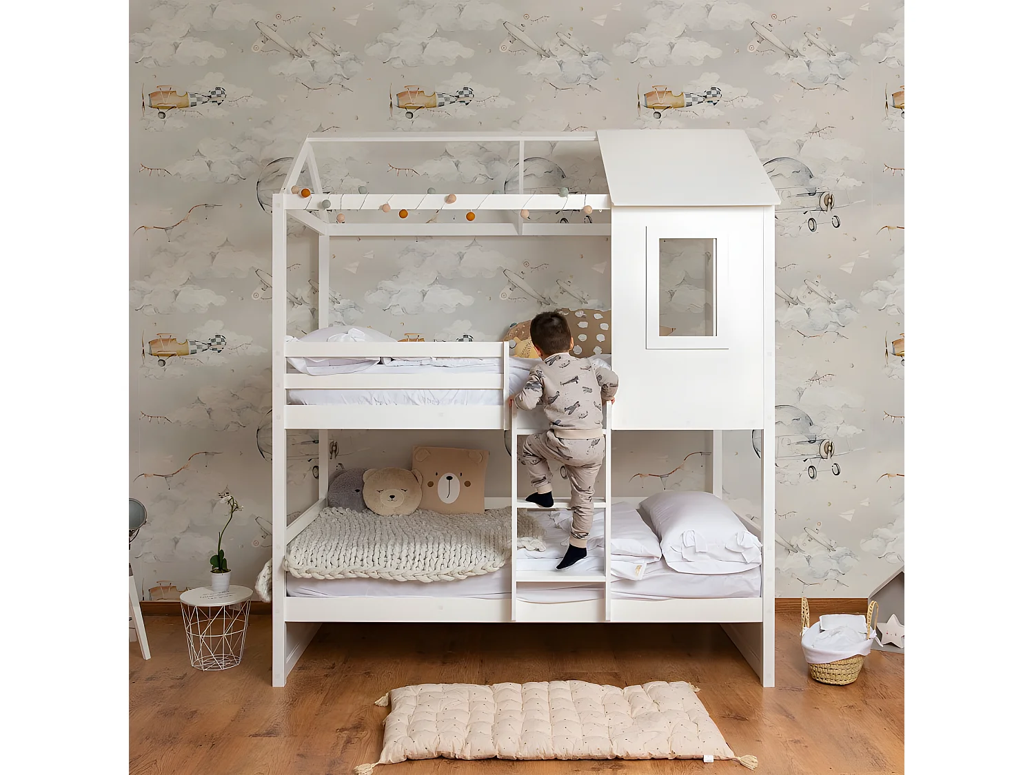 Litera madera blanca 105x190/105x190cm