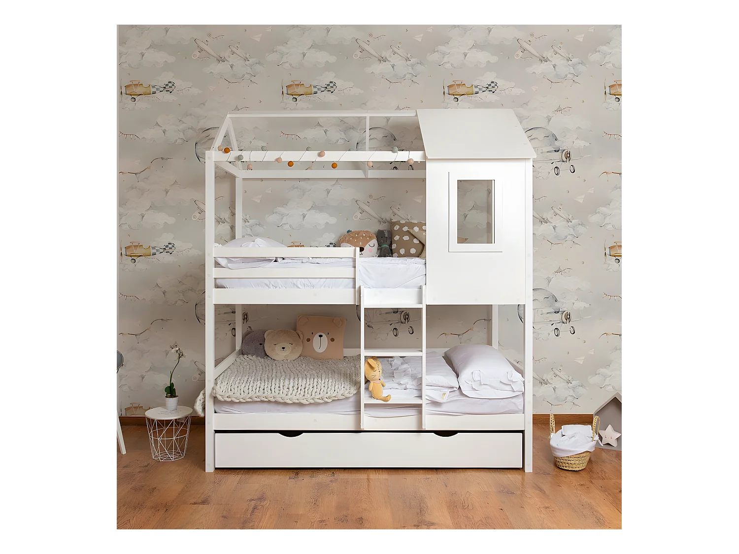 Litera madera blanca 105x190/105x190cm