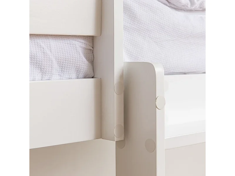 Stapelbed + onderschuifbed hout wit 90x190/90x190cm