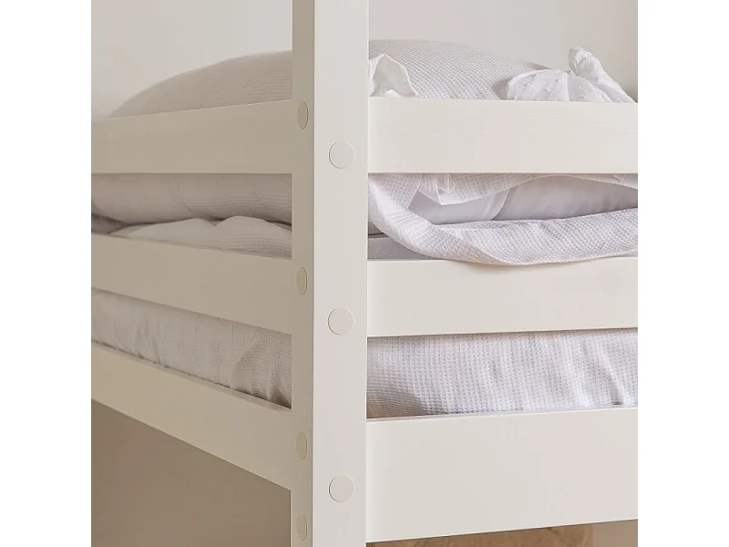 Stapelbed + onderschuifbed hout wit 90x190/90x190cm