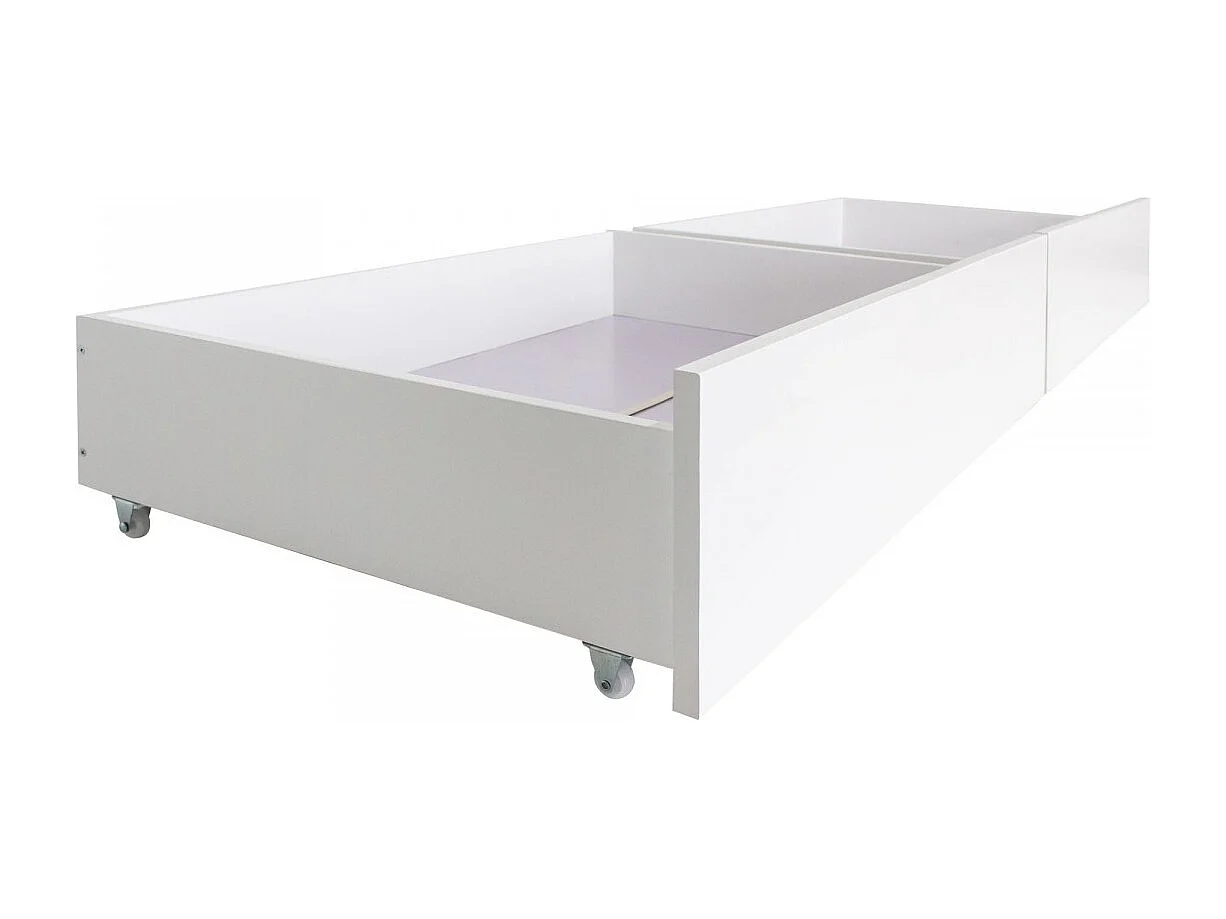 Letto a castello + 2 cassetti legno bianco 90x195cm