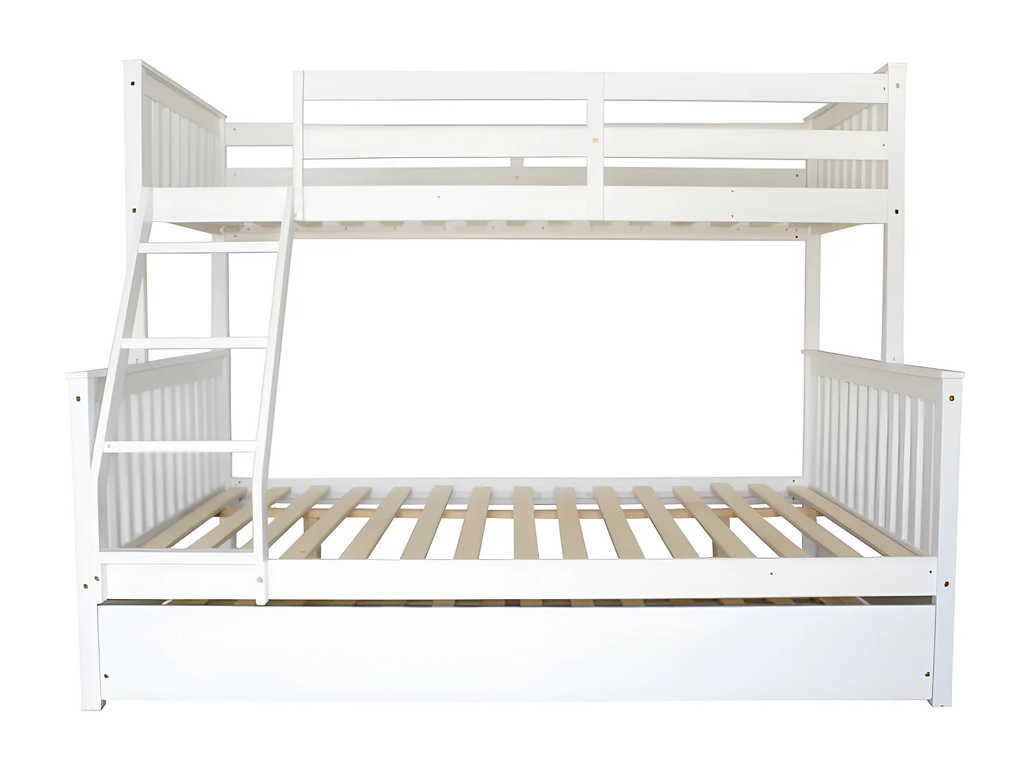 Beliche triplo + cama elevável madeira branca 135 cm