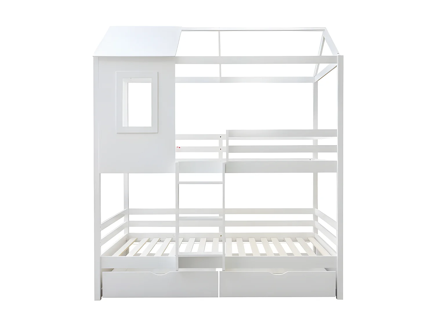 Beliche + cama extraível elevável madeira branca 90x190/90x190cm