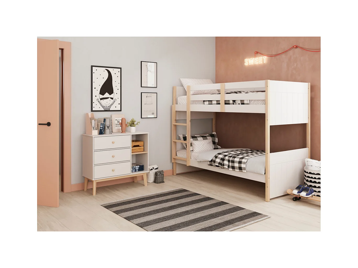 Letto a castello bianco 200x 155 cm