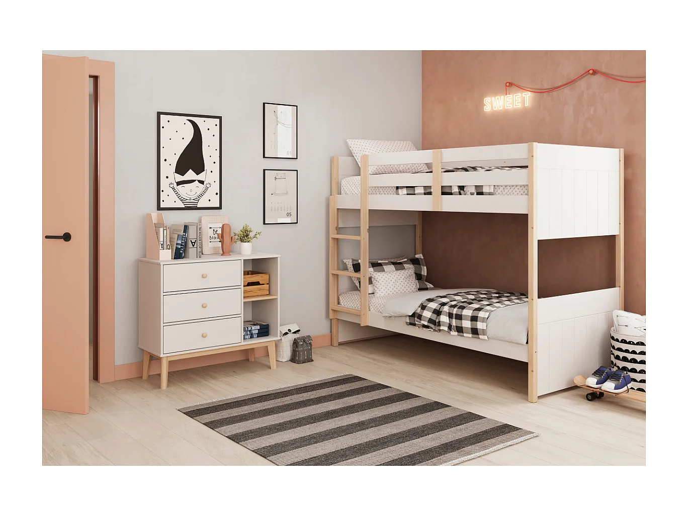 Weißes Etagenbett 200x 155 cm