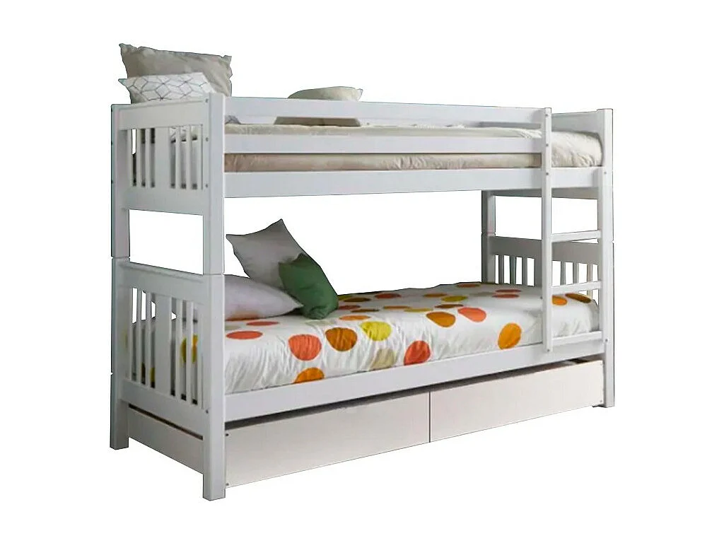 Beliche + gaveta para arrumação madeira branca lavada 90x190cm