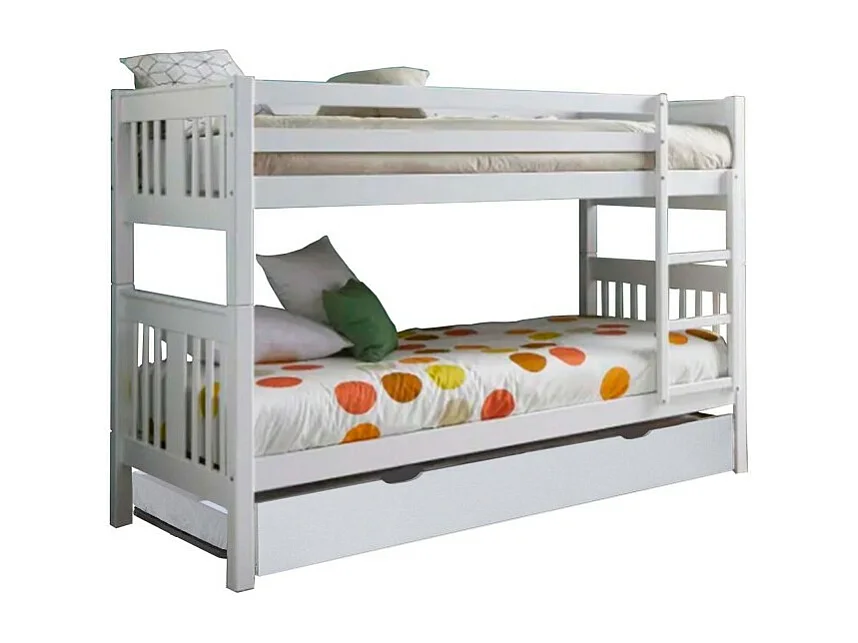 Beliche + gaveta para arrumação madeira branca lavada 90x190cm