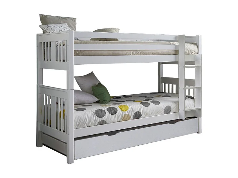 Etagenbett + Schublade Holz weiß 90x190cm