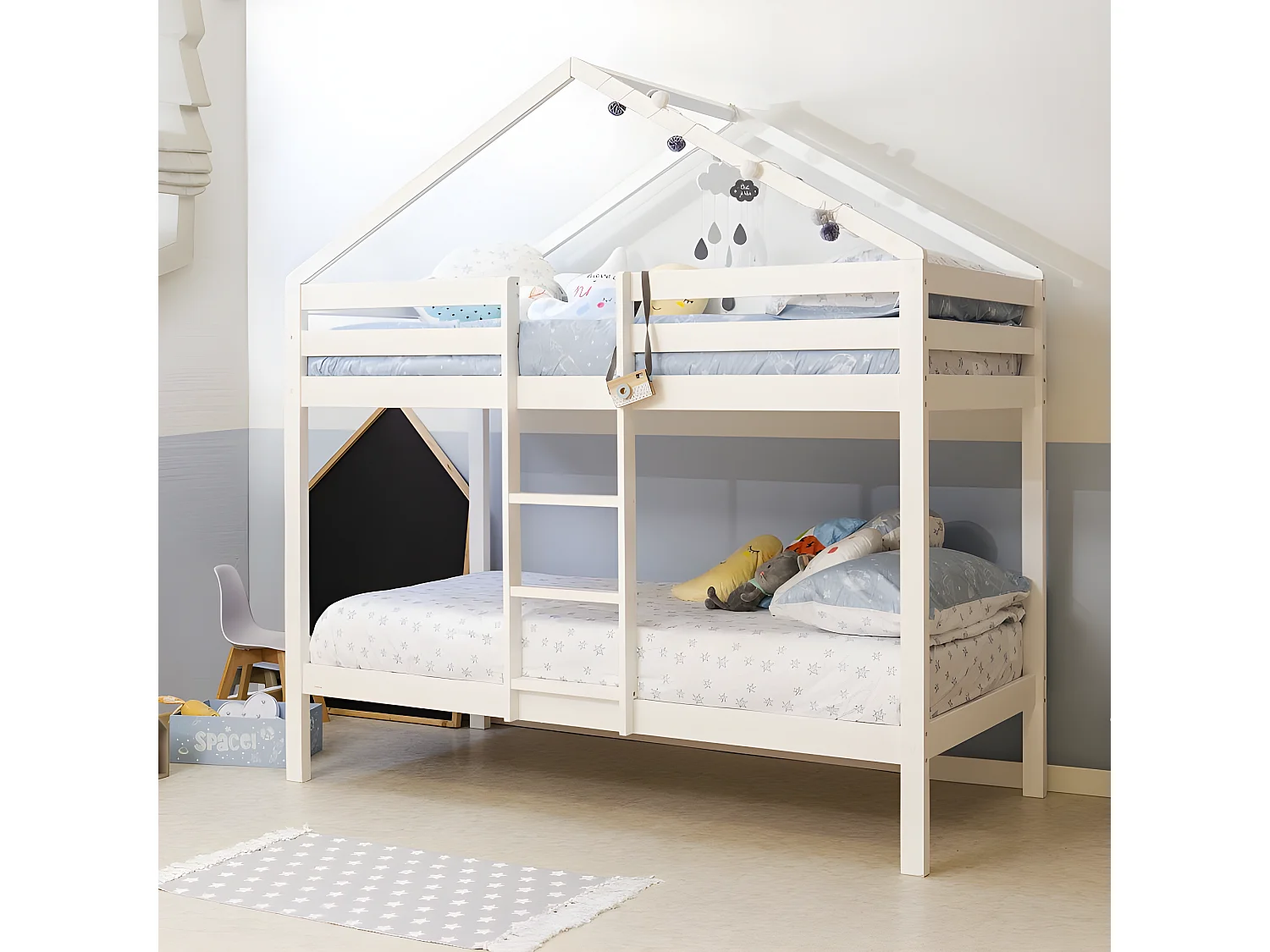 Beliche de madeira branca 90x190/90x190cm