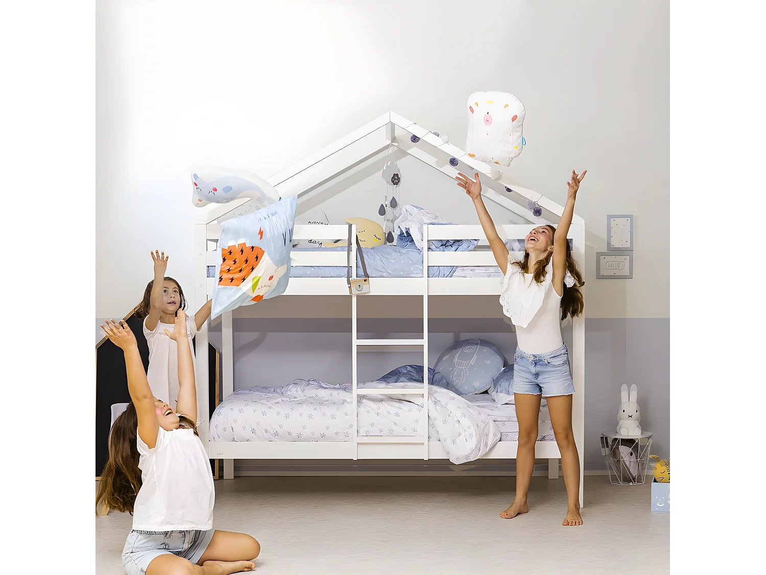 Beliche de madeira branca 90x190/90x190cm