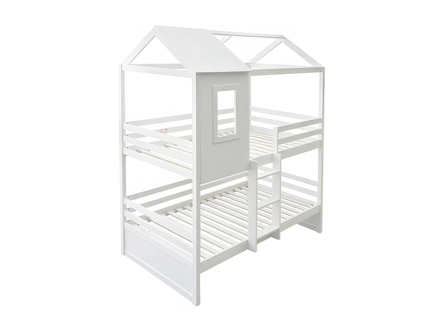 Letto a castello + letto estraibile legno bianco 105x190/105x190cm