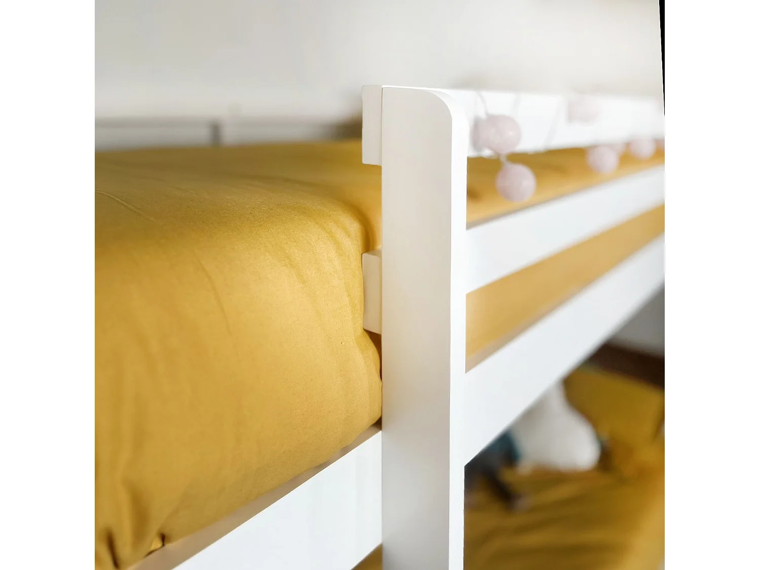 Stapelbed + uitschuifbed hout wit 90x190/90x190 cm