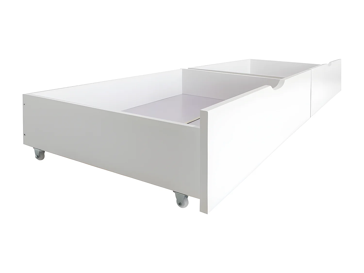 Lit superposé + 2 tiroirs bois blanc 90x190/90x190cm