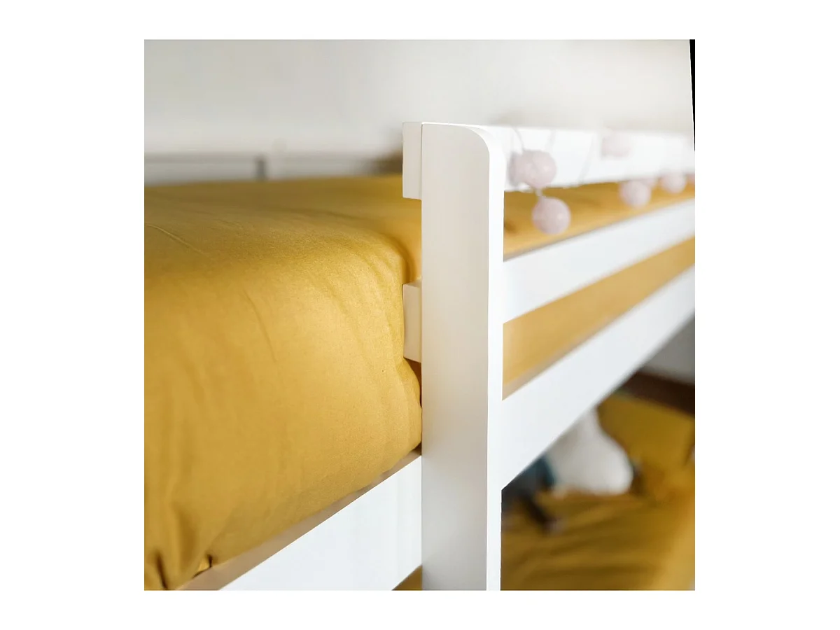 Stapelbed + 2 lades hout wit 90x190/90x190 cm