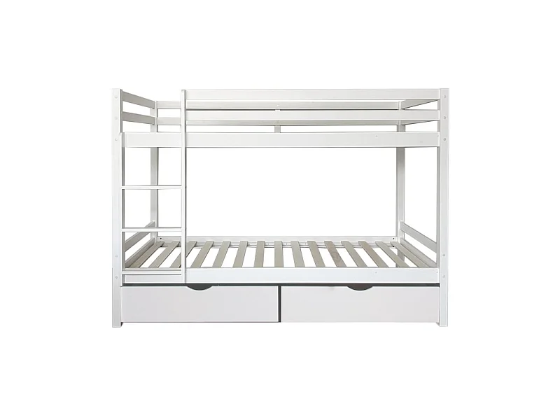 Litera + 2 cajones madera blanco 90x190/90x190cm