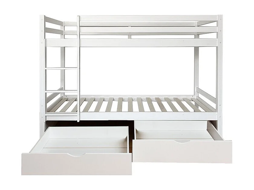 Litera + 2 cajones madera blanco 90x190/90x190cm