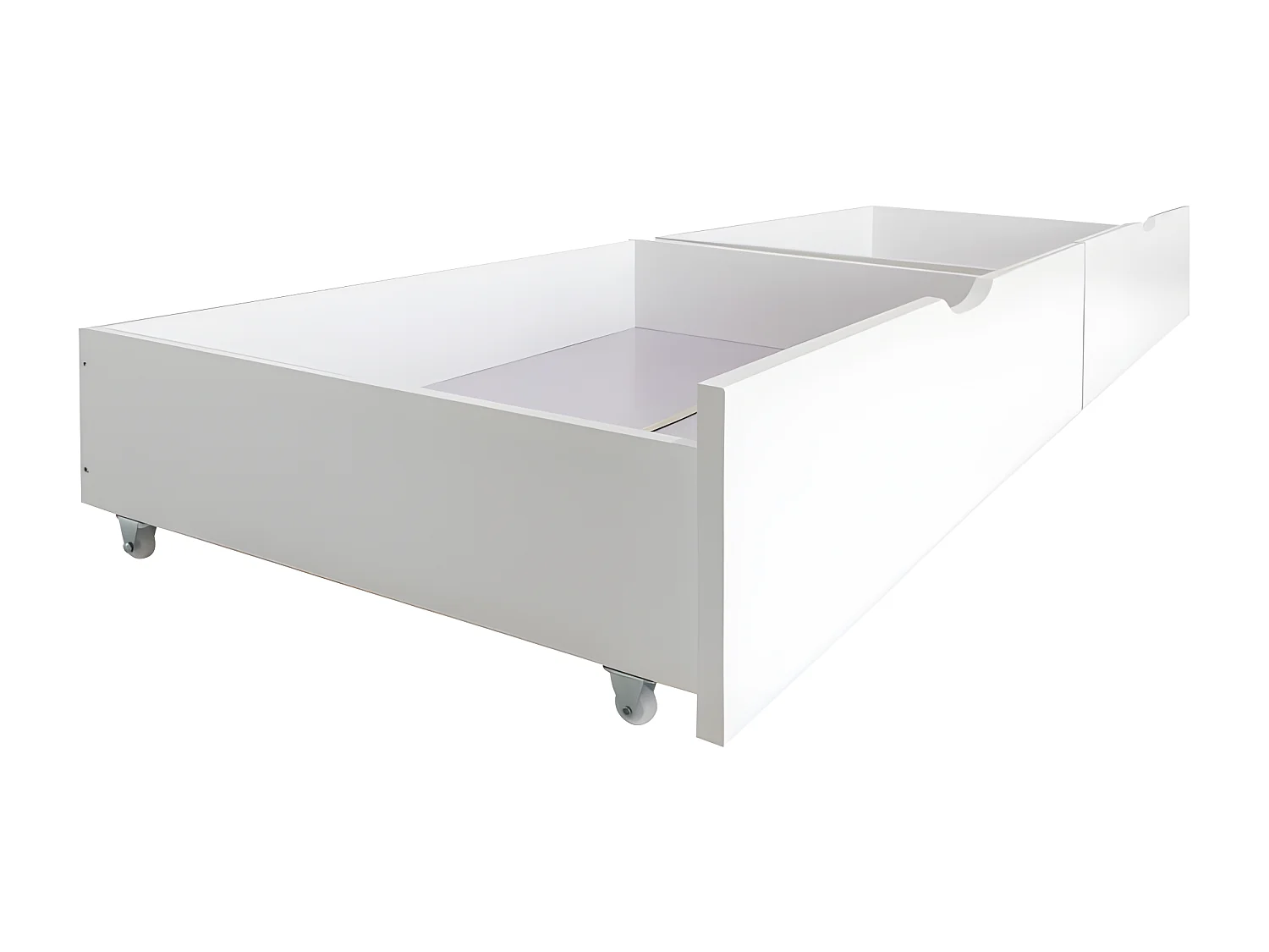 Beliche + 2 gavetas em madeira branca 90x190/90x190cm