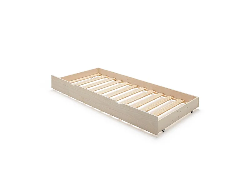 Beliche + cama extraível madeira branca lavada 90x190cm