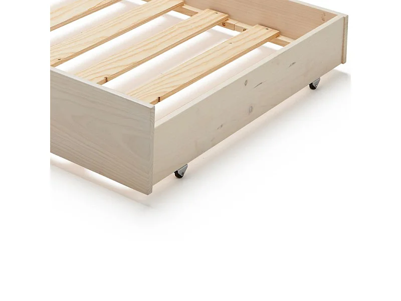 Beliche + cama extraível madeira branca lavada 90x190cm