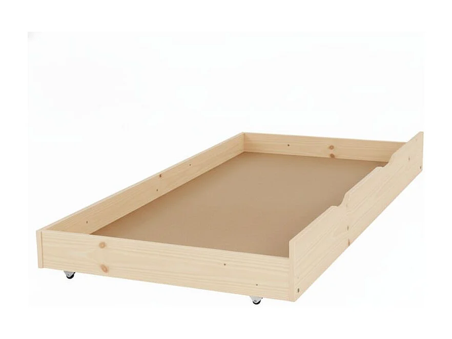 Stapelbed + opberglade hout witgewassen 90x190cm
