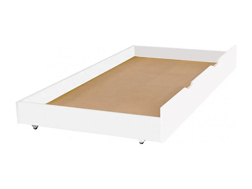 Lit superposé cabane + tiroir de rangement bois blanc 90x190/90x190cm