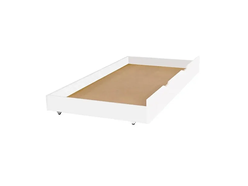 Lit superposé cabane + tiroir de rangement bois blanc 90x190/90x190cm