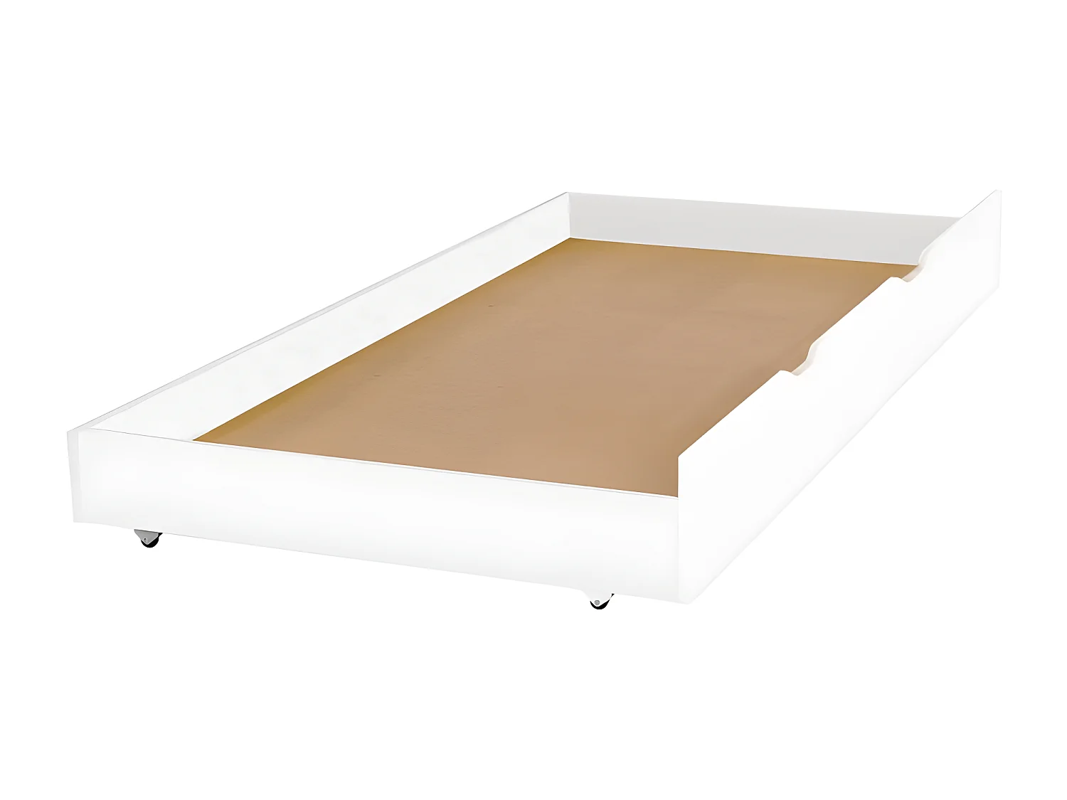 Beliche + gaveta de arrumação em madeira branca 90x190/90x190cm