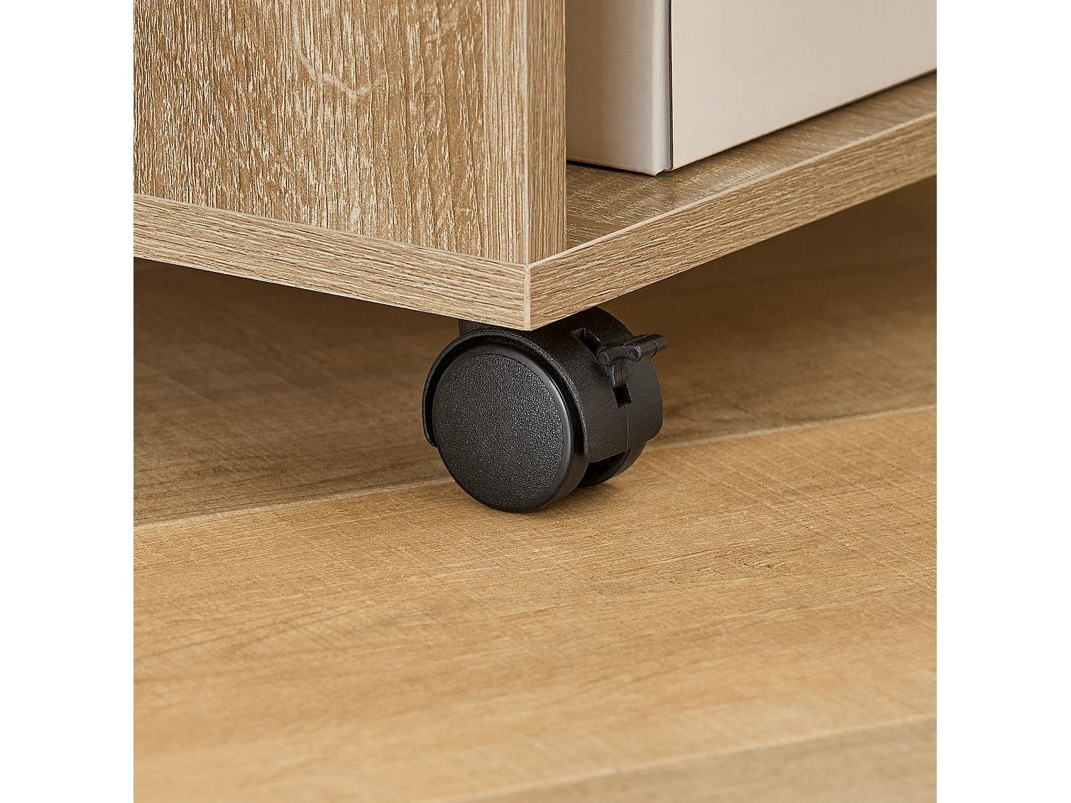 Bout De Canapé Table Café Roulante Avec 2 Étagères De Rangement, Fbt34-n