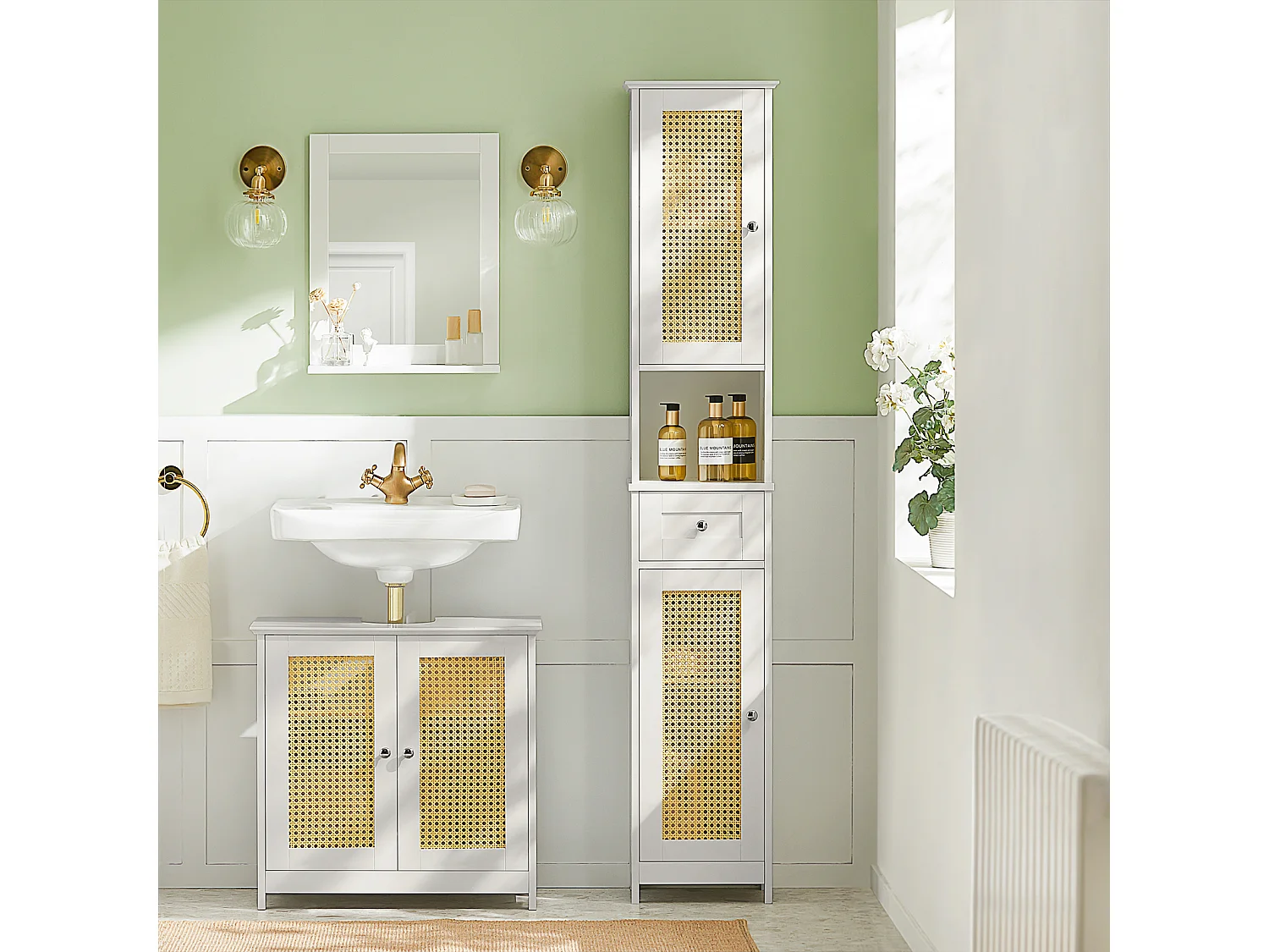 Meuble Colonne De Salle De Bain Armoire Haute Meuble De Salle De Bain Sur Pied, BZr70-w