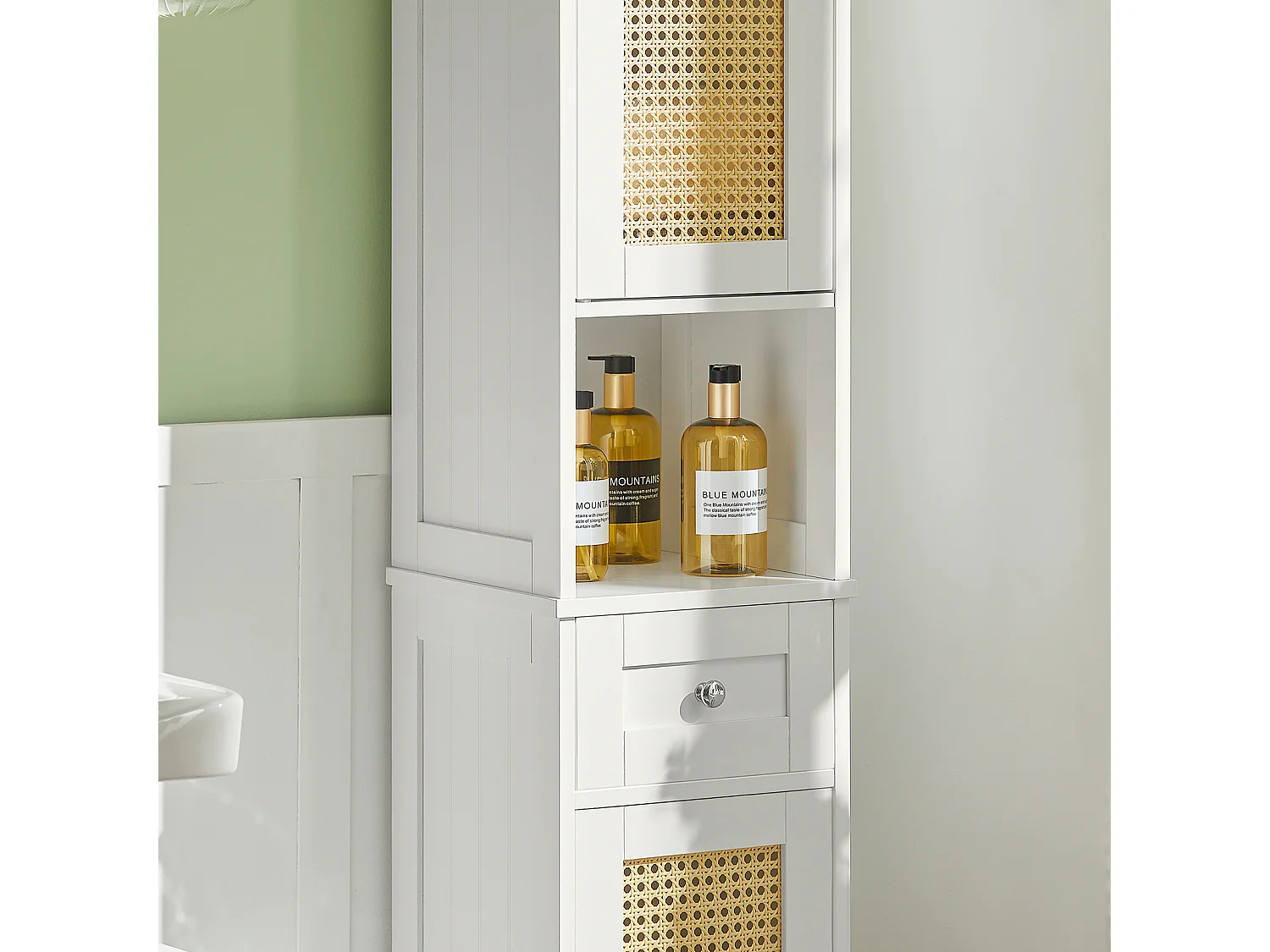 Meuble Colonne De Salle De Bain Armoire Haute Meuble De Salle De Bain Sur Pied, BZr70-w