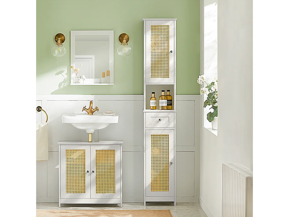 Meuble Colonne De Salle De Bain Armoire Haute Meuble De Salle De Bain Sur Pied, BZr70-w