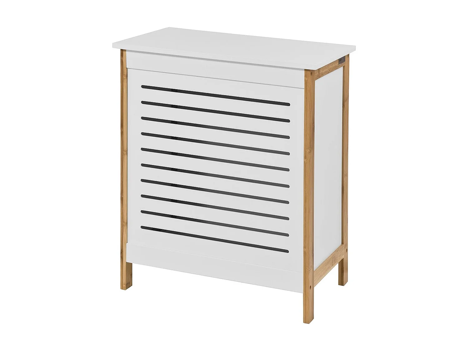 SoBuy FSS66-WN Badkamerkast Opbergkist Wasmand Wasbox Wasverzamelaar Waston met Deksel wit